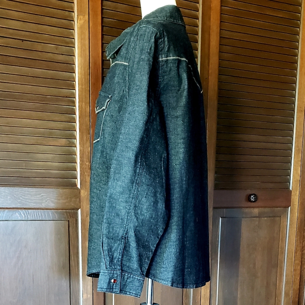 DENIM&CO - Denim Shirt - Western-Style Snap Front - Black  - XL - NWOT - Picture 7 of 12